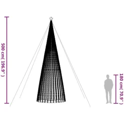 Kerstverlichting-vidaXL - Led-kerstboom - Warmwit - 500 cm