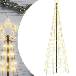 Kerstverlichting-vidaXL - Led-kerstboom - Warmwit - 300 cm - 1 pcs