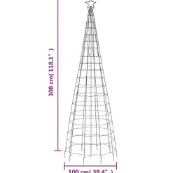Kerstverlichting-vidaXL - Led-kerstboom - Warmwit - 300 cm - 1 pcs