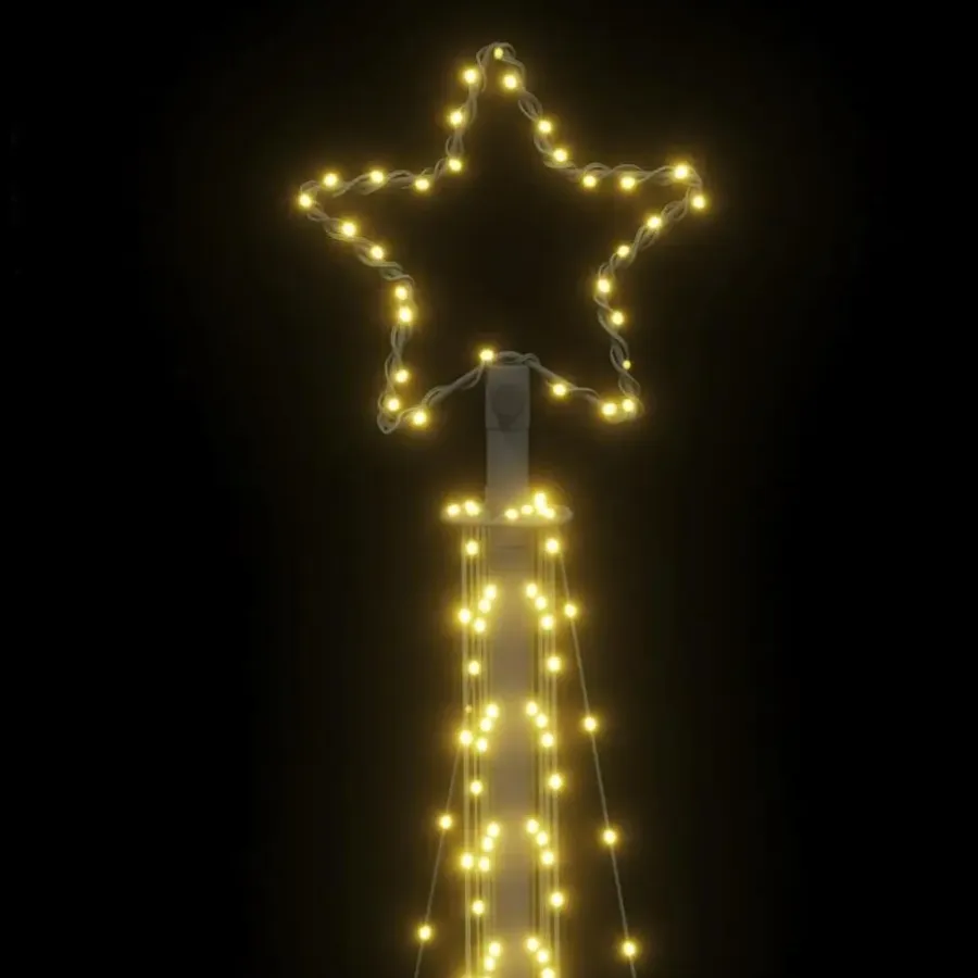 vidaXL - LED-kerstboom met spikes 495 LEDs 123x300,5 cm - Warmwit - Koper, ijzer