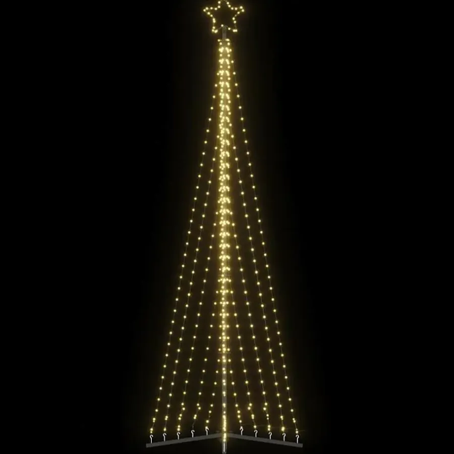 vidaXL - LED-kerstboom met spikes 495 LEDs 123x300,5 cm - Warmwit - Koper, ijzer