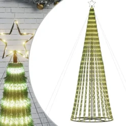 Kerstverlichting-vidaXL - LED-kerstboom met spikes 688 LEDs 100x300 cm - Warmwit - Koper, ijzer
