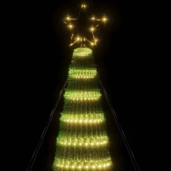 Kerstverlichting-vidaXL - LED-kerstboom met spikes 688 LEDs 100x300 cm - Warmwit - Koper, ijzer