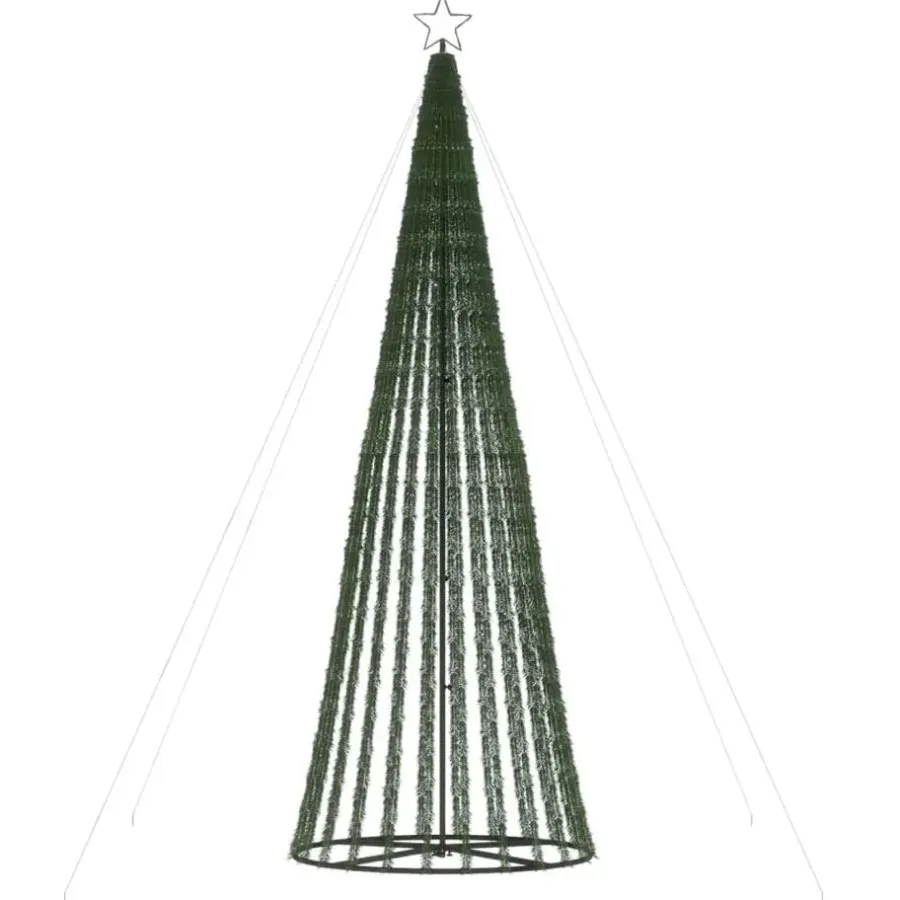 vidaXL - LED-kerstboom met spikes 688 LEDs 100x300 cm - Koudwit - Koper, ijzer