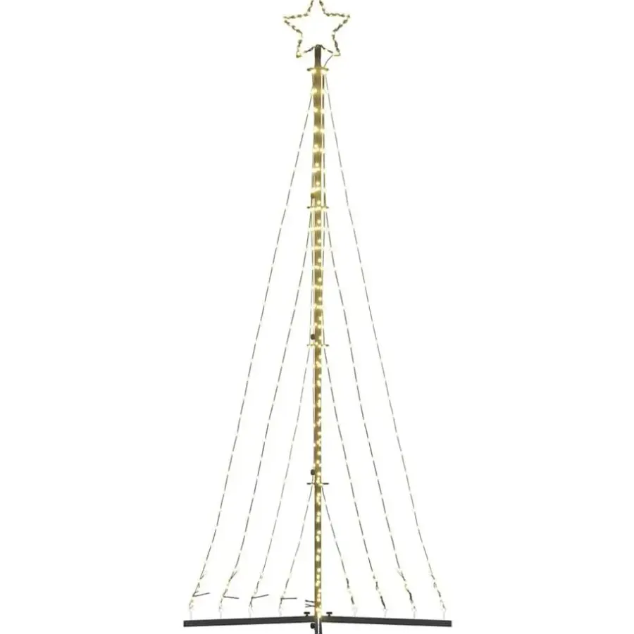 vidaXL - LED-kerstboom met spikes 447 LEDs 106x250 cm - Warmwit - Koper, ijzer