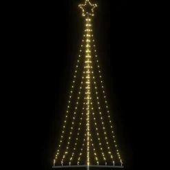 vidaXL - LED-kerstboom met spikes 447 LEDs 106x250 cm - Warmwit - Koper, ijzer