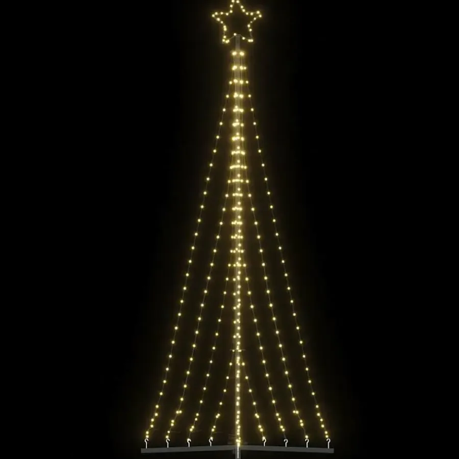vidaXL - LED-kerstboom met spikes 447 LEDs 106x250 cm - Warmwit - Koper, ijzer