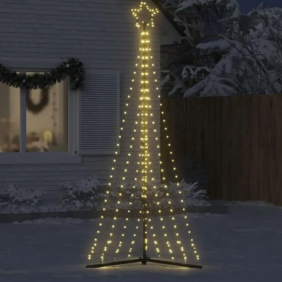 vidaXL - LED-kerstboom met spikes 447 LEDs 106x250 cm - Warmwit - Koper, ijzer