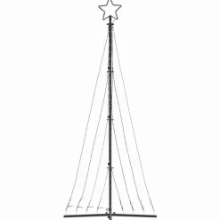 vidaXL - LED-kerstboom met spikes 447 LEDs 106x250 cm - Warmwit - Koper, ijzer
