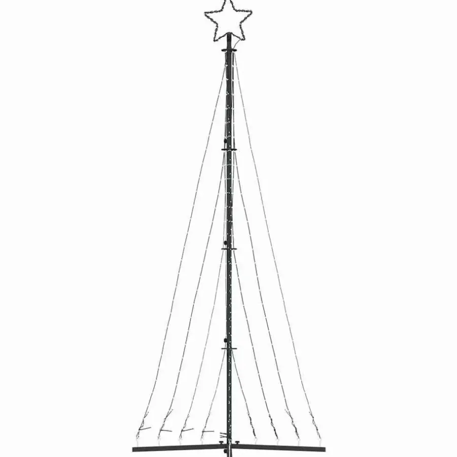 vidaXL - LED-kerstboom met spikes 447 LEDs 106x250 cm - Warmwit - Koper, ijzer