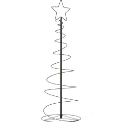 Kerstverlichting-vidaXL - LED-kerstboom met 100 LED's 150x50 cm - Zwart - Metaal