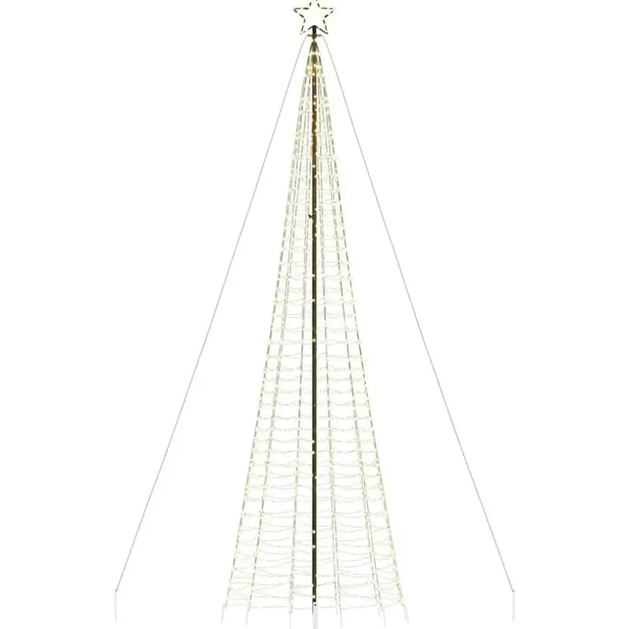 Kerstverlichting-vidaXL - LED-kerstboom met spikes 1534 LEDs 166,5x500 cm - Warmwit - Koper