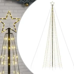 Kerstverlichting-vidaXL - LED-kerstboom met spikes 1534 LEDs 166,5x500 cm - Warmwit - Koper