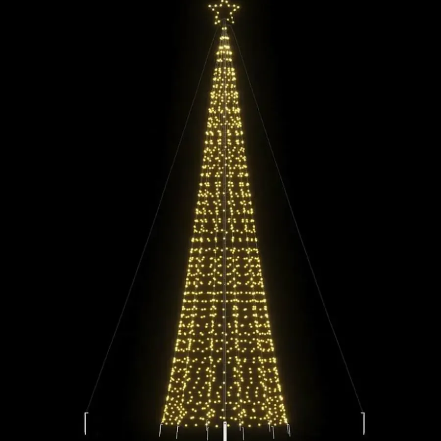 Kerstverlichting-vidaXL - LED-kerstboom met spikes 1534 LEDs 166,5x500 cm - Warmwit - Koper