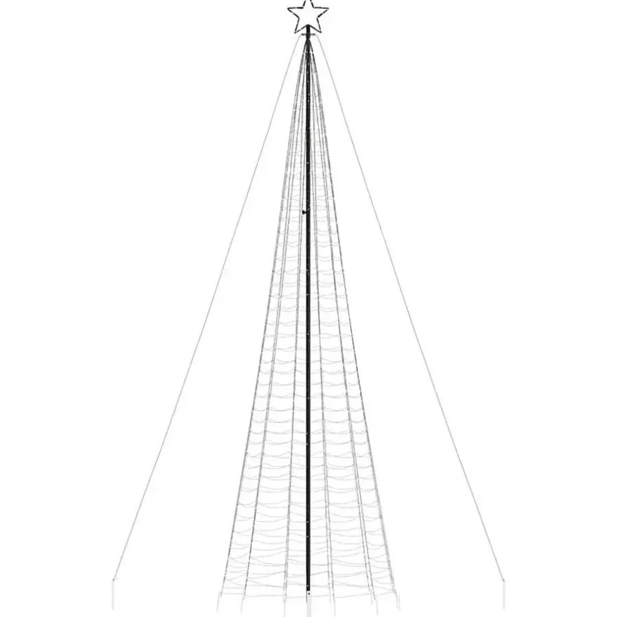 Kerstverlichting-vidaXL - LED-kerstboom met spikes 1534 LEDs 166,5x500 cm - Warmwit - Koper