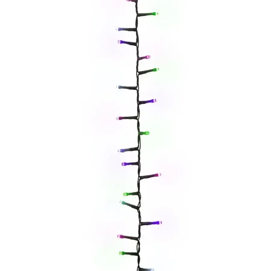 Kerstverlichting-vidaXL - Led-slinger - Pastel multicolour and dark green - 25 m