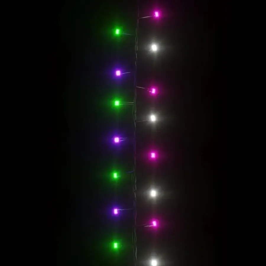 Kerstverlichting-vidaXL - Led-slinger - Pastel multicolour and dark green - 25 m