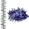 Kerstverlichting-vidaXL - Led-slinger - Pastel multicolour and dark green - 11 m