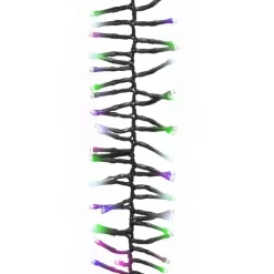 Kerstverlichting-vidaXL - Led-slinger - Pastel multicolour and dark green - 11 m