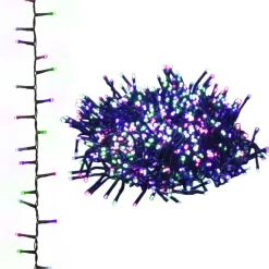 vidaXL - Led-slinger - Pastel multicolour and dark green - 45 m
