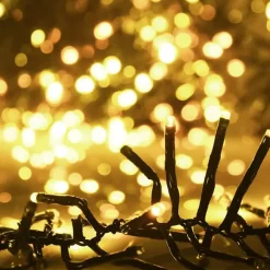 Kerstverlichting-vidaXL - Led-slinger - Warmwit en donkergroen
