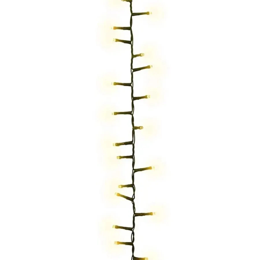 Kerstverlichting-vidaXL - Led-slinger - Warmwit en donkergroen