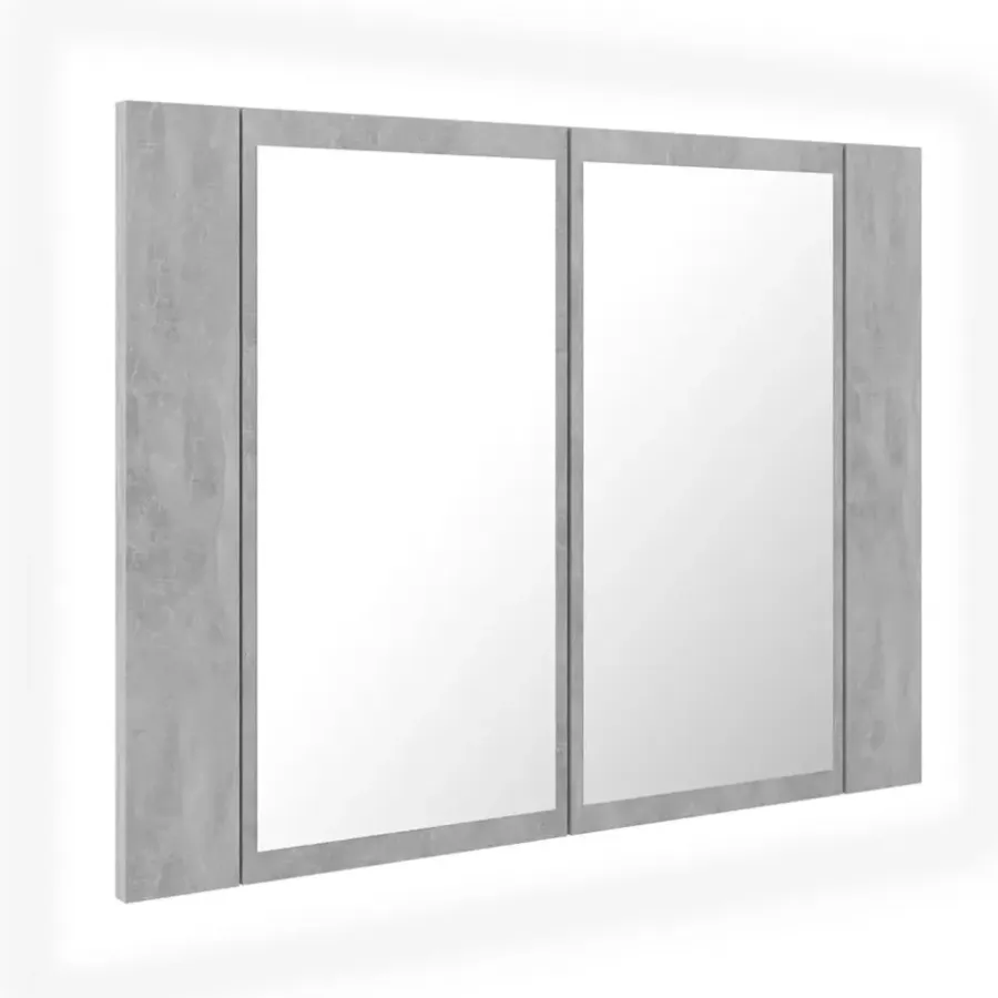Spiegelkasten-vidaXL - Led-spiegelkast - Grijs - Bewerkt hout