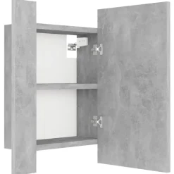Spiegelkasten-vidaXL - Led-spiegelkast - Grijs - Bewerkt hout