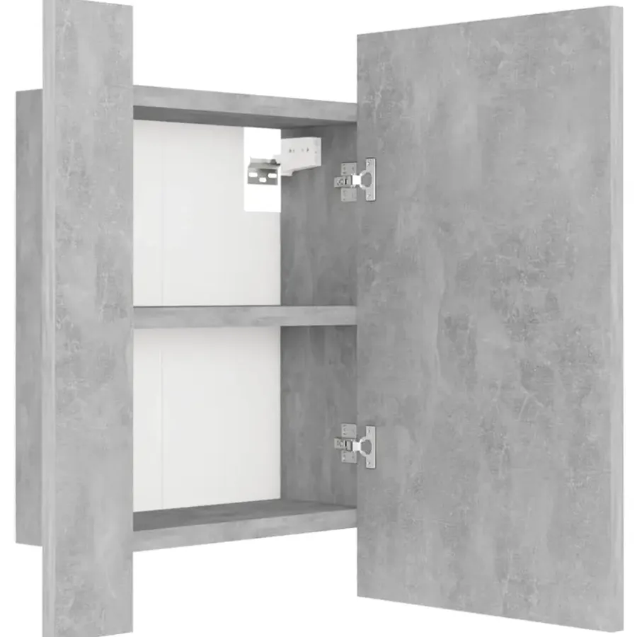Spiegelkasten-vidaXL - Led-spiegelkast - Grijs - Bewerkt hout