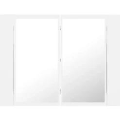 Spiegelkasten-vidaXL - Led-spiegelkast - Wit - Bewerkt hout