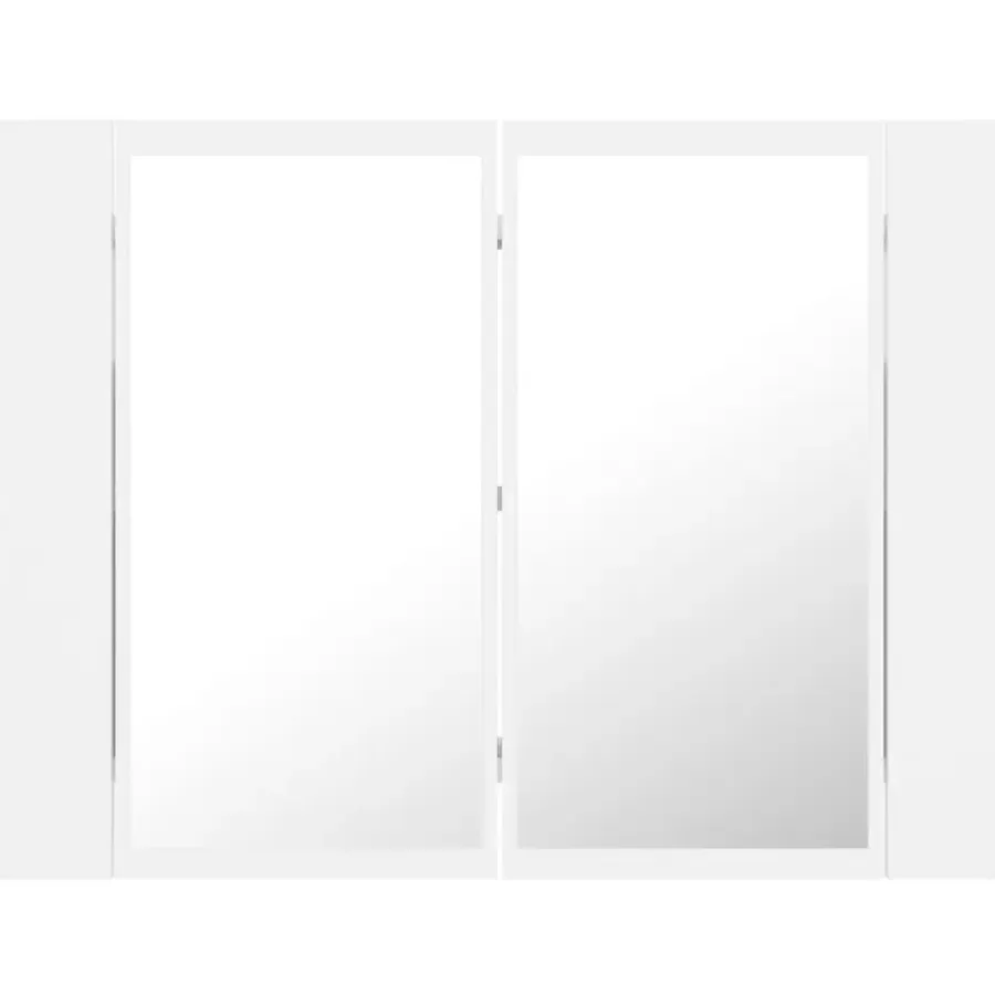 Spiegelkasten-vidaXL - Led-spiegelkast - Wit - Bewerkt hout