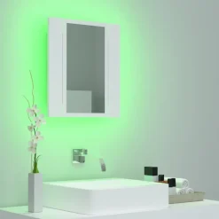 vidaXL - Led-spiegelkast - Wit - Bewerkt hout