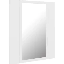 vidaXL - Led-spiegelkast - Wit - Bewerkt hout