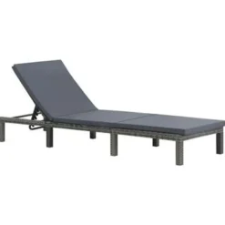 vidaXL - Ligbed - Antraciet - Poly rattan