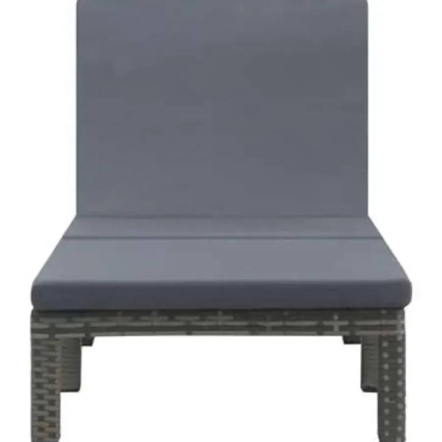 vidaXL - Ligbed - Antraciet - Poly rattan