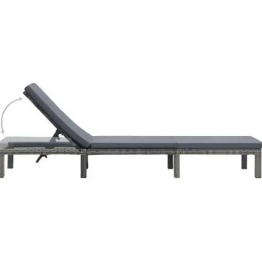 vidaXL - Ligbed - Antraciet - Poly rattan