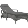 vidaXL - Ligbed - Antraciet - Poly rattan