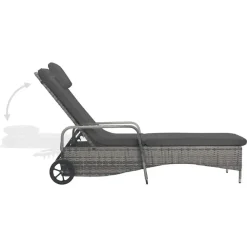 vidaXL - Ligbed - Antraciet - Poly rattan