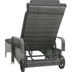 vidaXL - Ligbed - Antraciet - Poly rattan