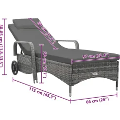 vidaXL - Ligbed - Antraciet - Poly rattan