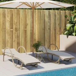 Ligbedden-vidaXL - Ligbed - Beige - Poly rattan