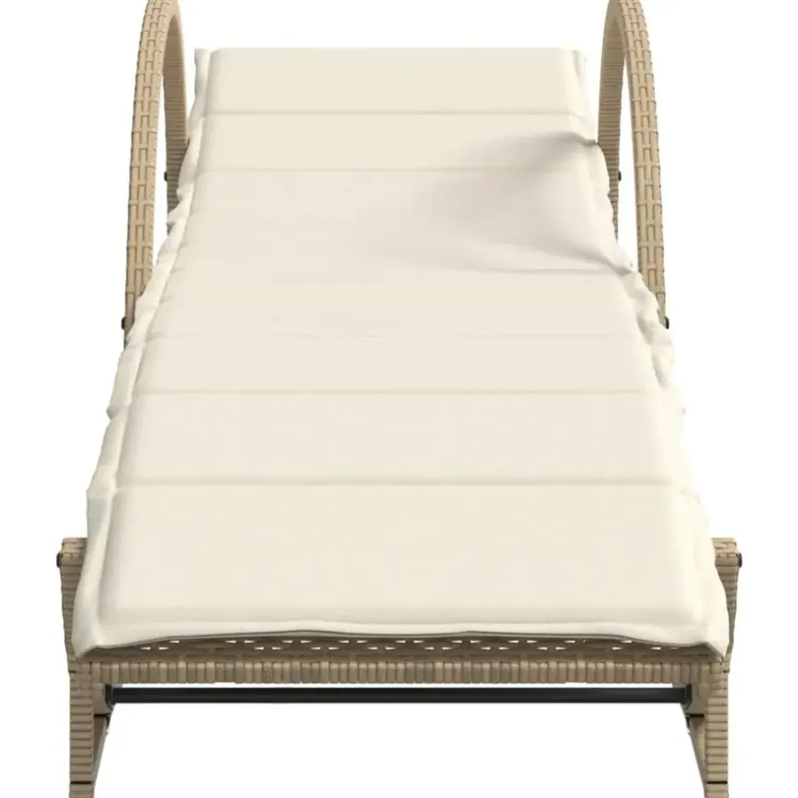 Ligbedden-vidaXL - Ligbed - Beige - Poly rattan