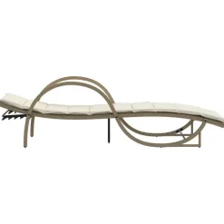 Ligbedden-vidaXL - Ligbed - Beige - Poly rattan