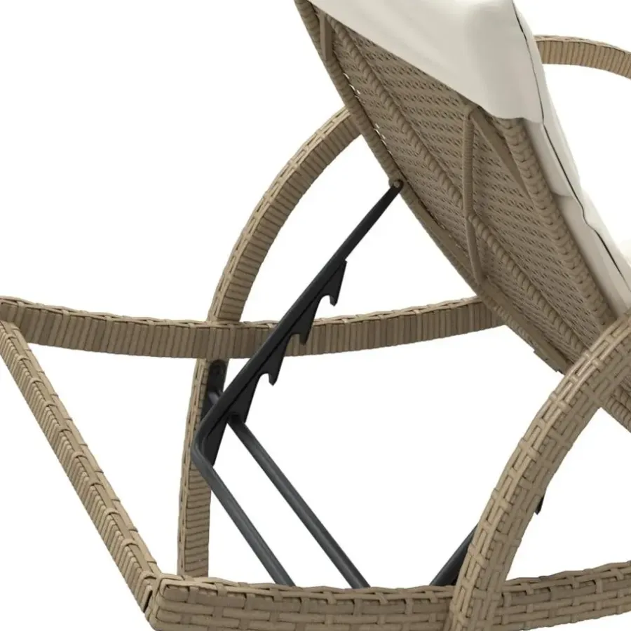 Ligbedden-vidaXL - Ligbed - Beige - Poly rattan