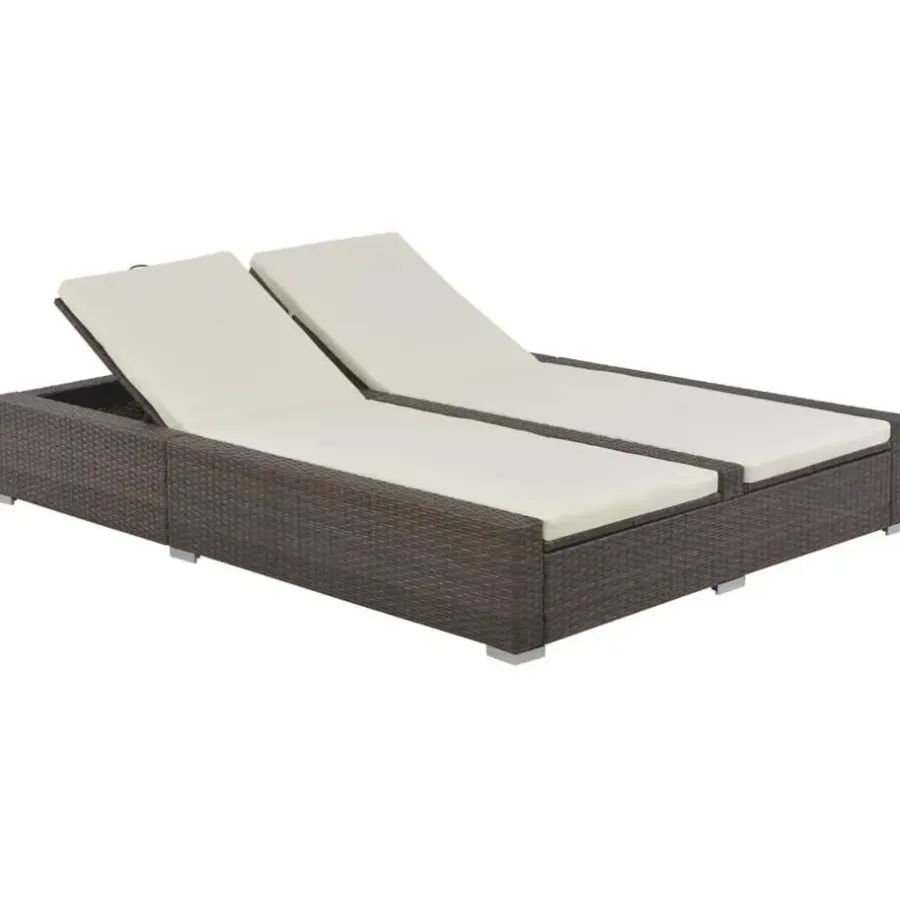 vidaXL - Ligbed - Bruin - Poly rattan