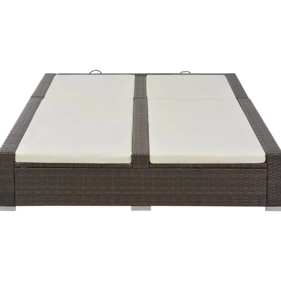 vidaXL - Ligbed - Bruin - Poly rattan