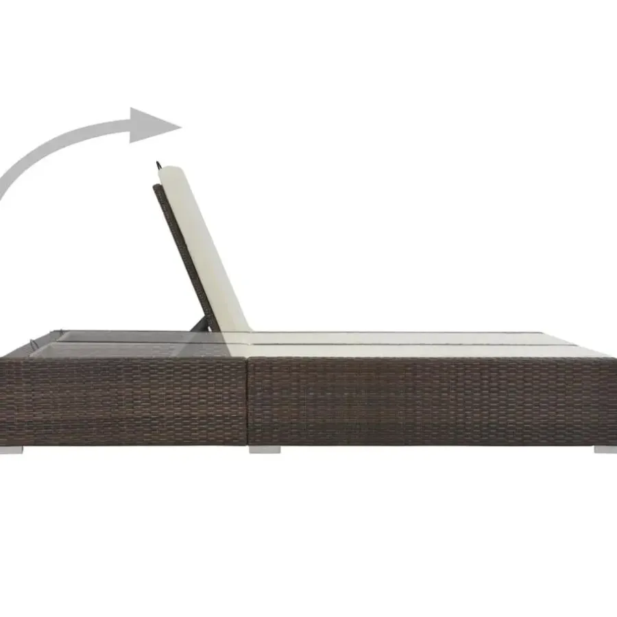 vidaXL - Ligbed - Bruin - Poly rattan