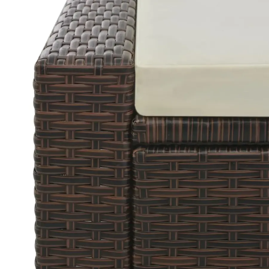 vidaXL - Ligbed - Bruin - Poly rattan