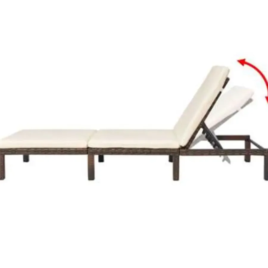 vidaXL - Ligbed - Bruin - Poly rattan