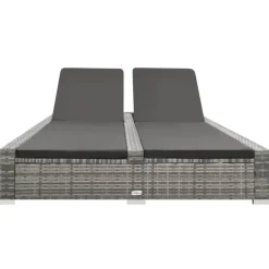 Ligbedden-vidaXL - Ligbed - Grijs - Poly rattan
